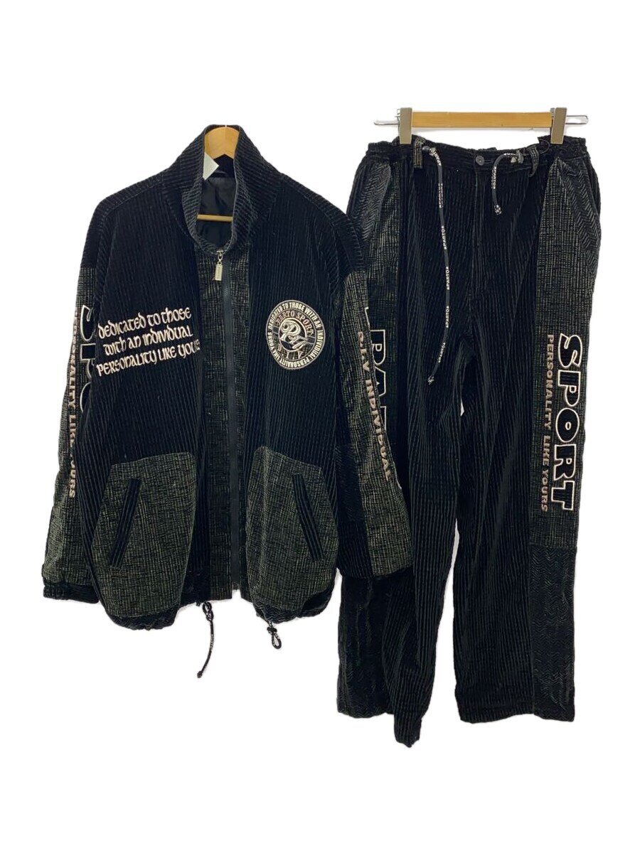 【中古】PARTO SPORT/セットアップ/XL/ベロア/BLK【メンズウェア】