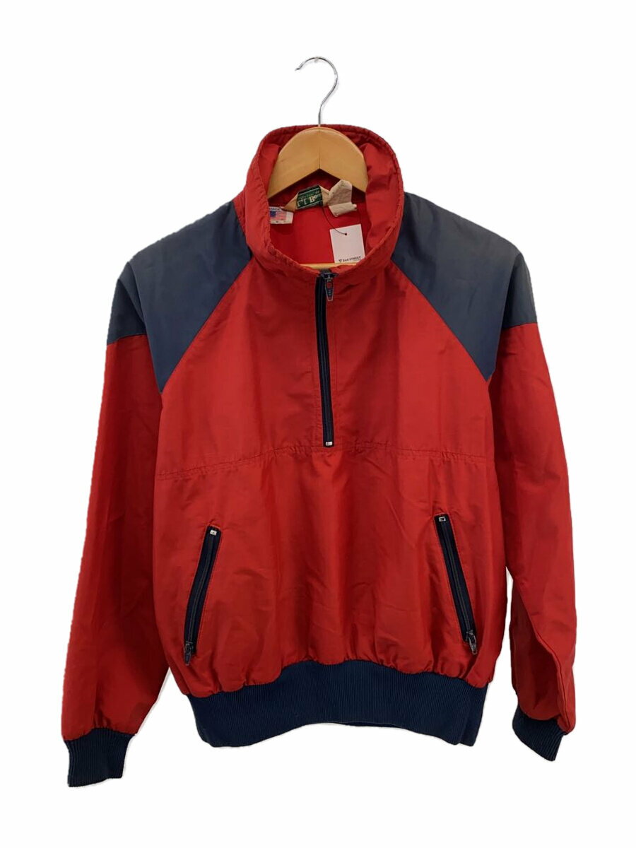 【中古】L.L.Bean◆80s/ハーフジッププルオーバー/L/ナイロン/RED【メンズウェア】