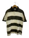 【中古】STUSSY◆ポロシャツ/L/コットン/BRW/ボーダー【メンズウェア】