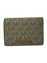【中古】MICHAEL KORS◆3つ折り財布/--/CRM/総柄/レディース/35T2GTVE2B【服飾雑貨他】