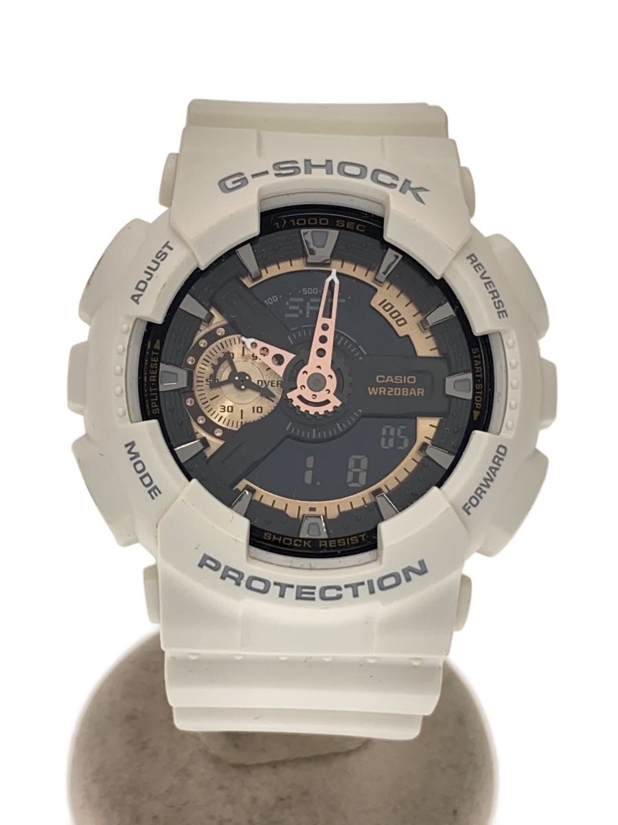 【中古】CASIO◆クォーツ腕時計・G-SHOCK/デジアナ/WHT【服飾雑貨他】