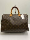 【中古】LOUIS VUITTON◆1)スピーディ35_モノグラム・キャンバス_BRW/PVC/BRW【バッグ】