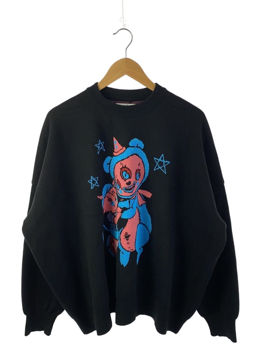 【中古】KIDILL◆J/HELL BOY CREW NECK SWEATER(厚手)/FREE/アクリル/BLK/kl532//【メンズウェア】