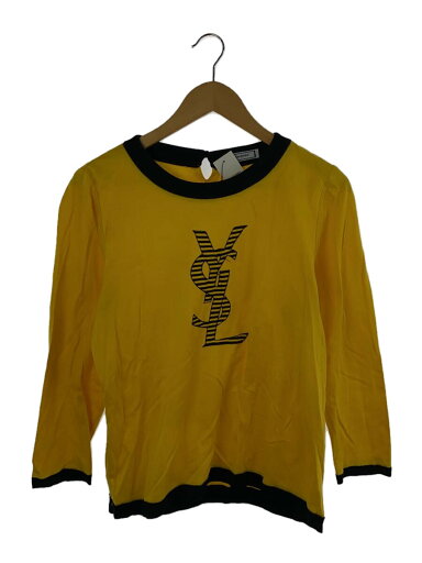 【中古】YVES SAINT LAURENT◆ロゴ/長袖カットソー/M/コットン/YLW【レディースウェア】 【中古】YVES SAINT LAURENT◆ロゴ/長袖カットソー/M/コットン/YLW【レディースウェア】