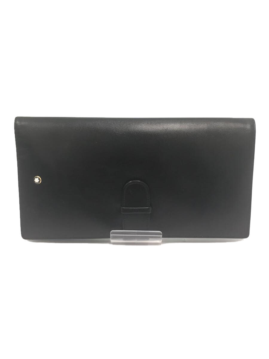 【中古】MONTBLANC◆長財布/レザー/BLK/無地/メンズ【服飾雑貨他】