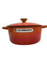 【中古】LE CREUSET◆ココット/鍋/サイズ:24cm/ORN【キッチン用品】