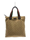 【中古】GUCCI◆トートバッグ/キャンバス/BEG/総柄/131233/擦れ有【バッグ】