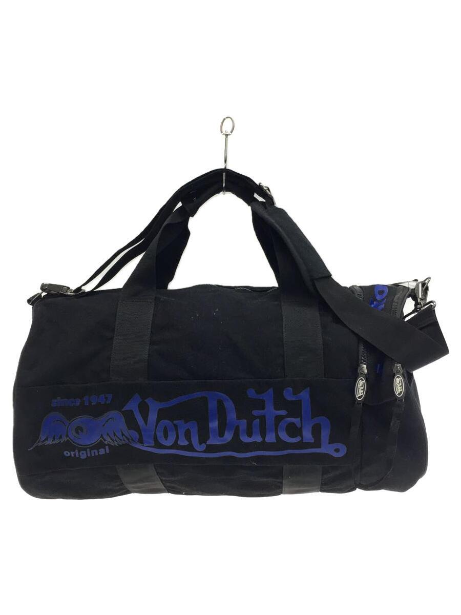 【中古】VonDutch◆ボストンバッグ/キャンバス/BLK【バッグ】