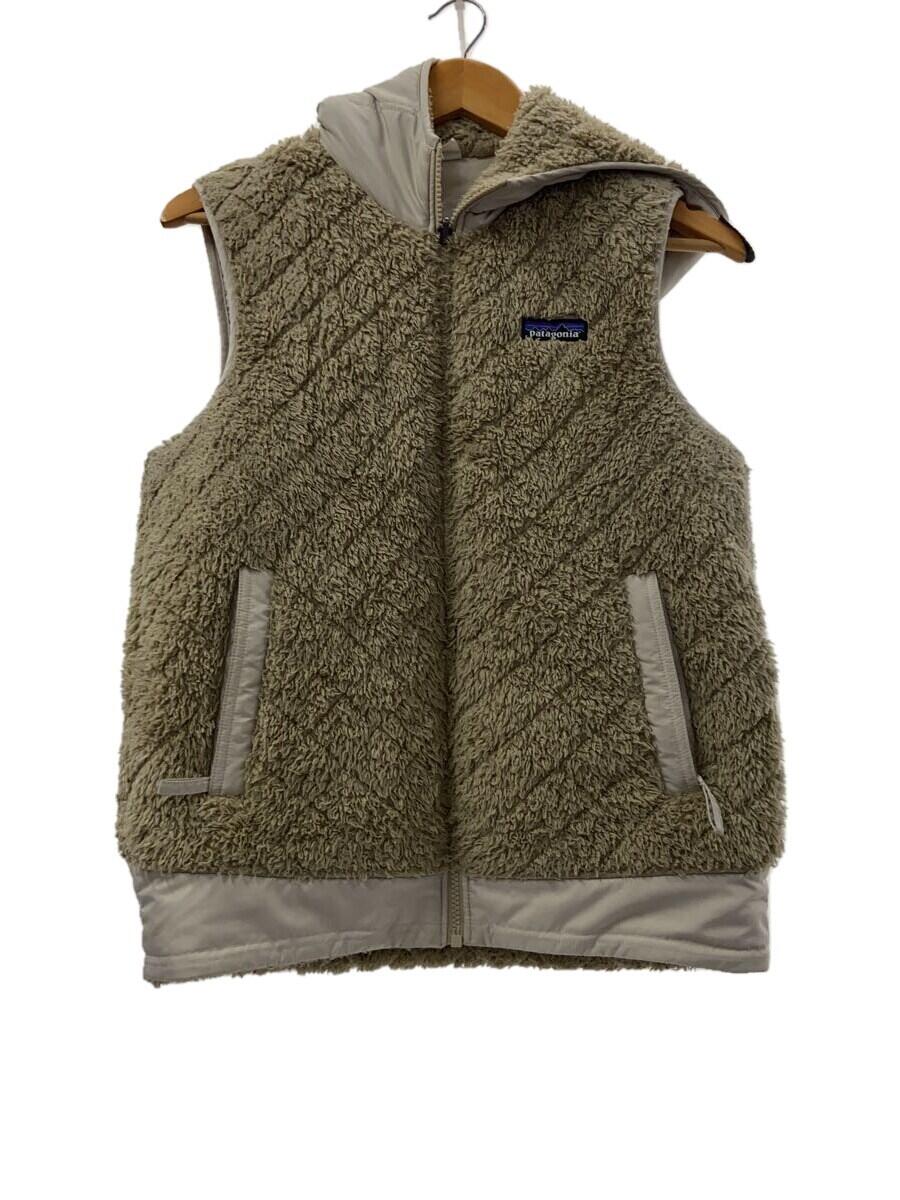 【中古】patagonia◆フリースベスト/S/ポリエステル/WHT/無地【レディースウェア】