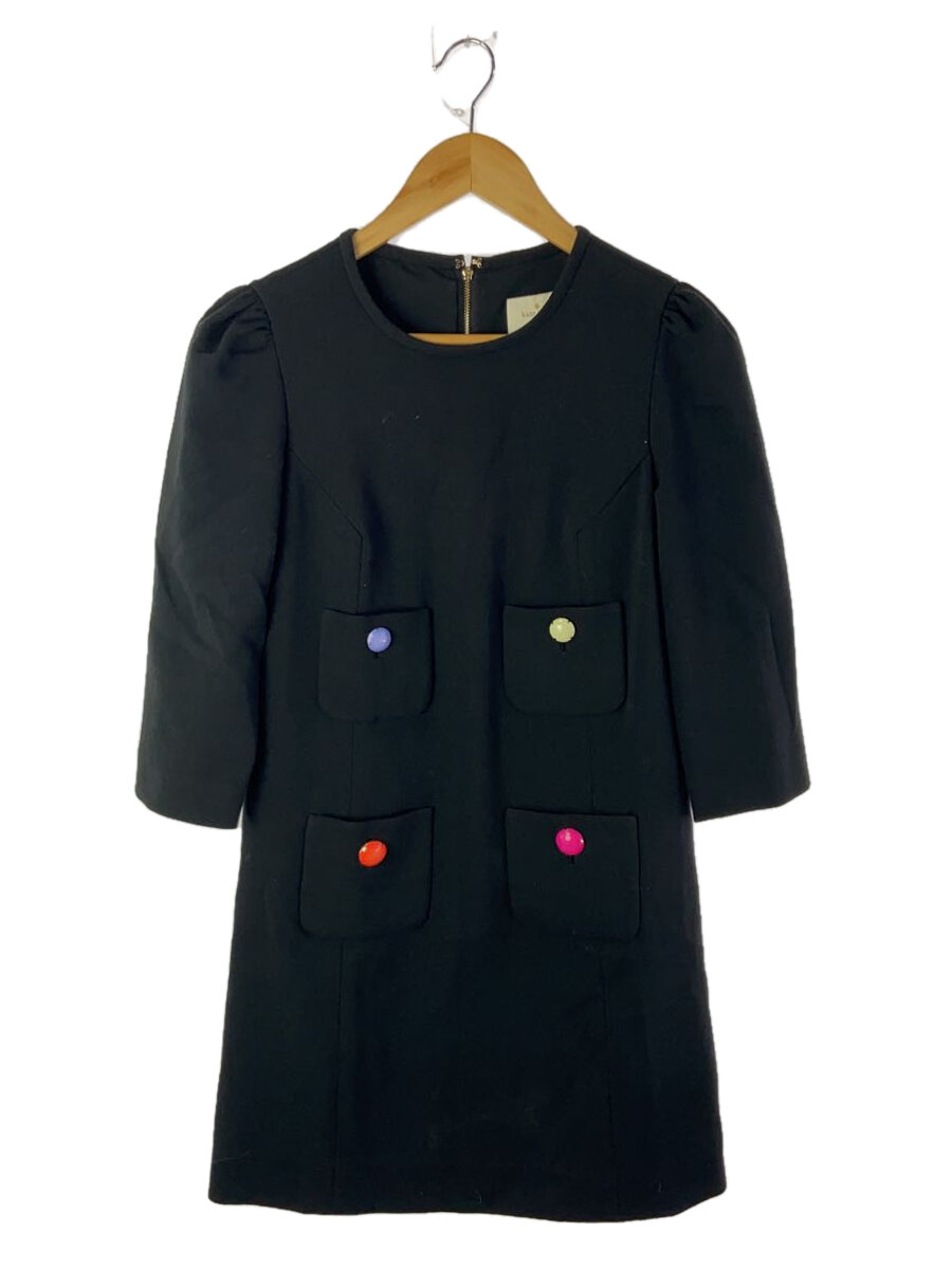 【中古】kate spade new york◆長袖ワンピース/--/ポリエステル/BLK/NJMU3225【レディースウェア】