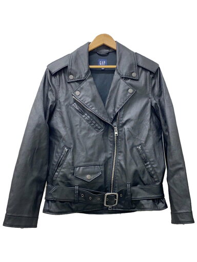【中古】GAP◆コーティングデニムライダースジャケット/S/コットン/BLK【レディースウェア】 【中古】GAP◆コーティングデニムライダースジャケット/S/コットン/BLK【レディースウェア】