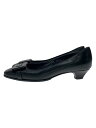 【中古】Salvatore Ferragamo◆フラットパンプス/34.5/BLK【シューズ】