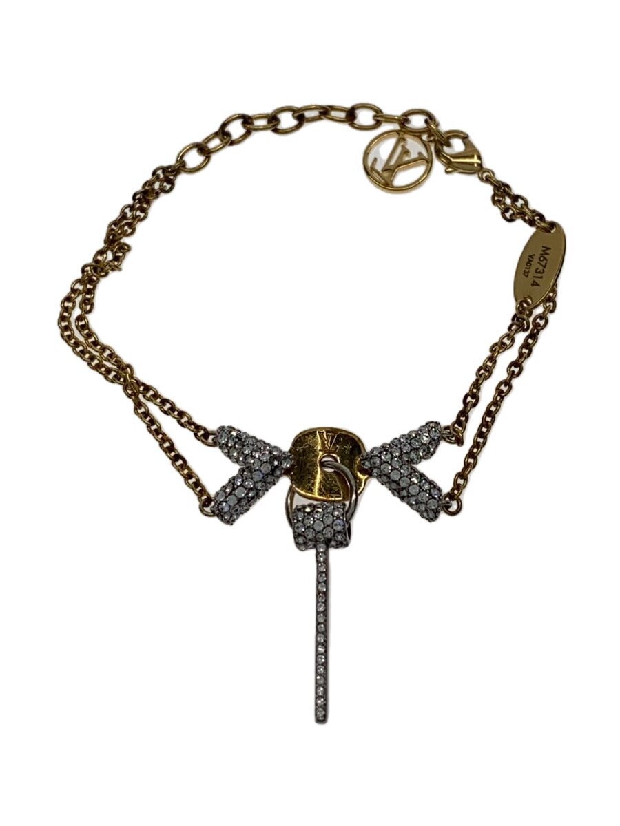 【中古】LOUIS VUITTON◆ブレスレット・エセンシャルVストラス_GLD/メッキ/スワロフスキー/GLD/レディース//【服飾雑貨他】