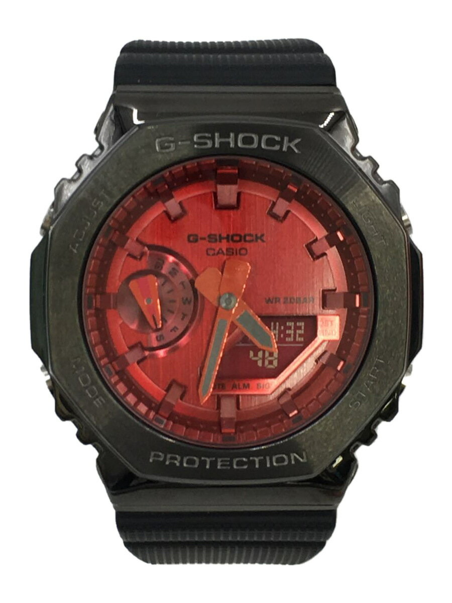 【中古】CASIO◆クォーツ腕時計_G-SHOCK/デジタル/ラバー/RED/BLK【服飾雑貨他】