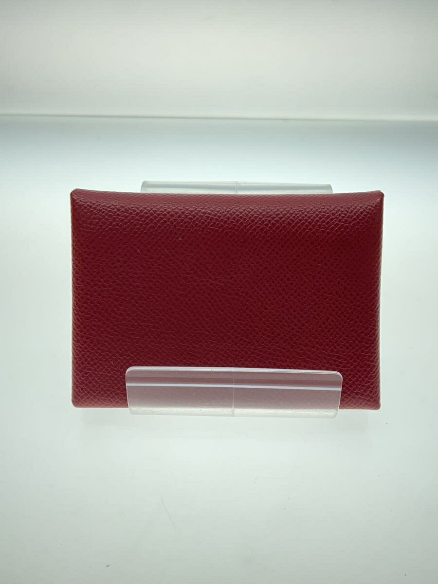 【中古】HERMES◆カルヴィデュオ/コインケース/レザー/RED/レディース//