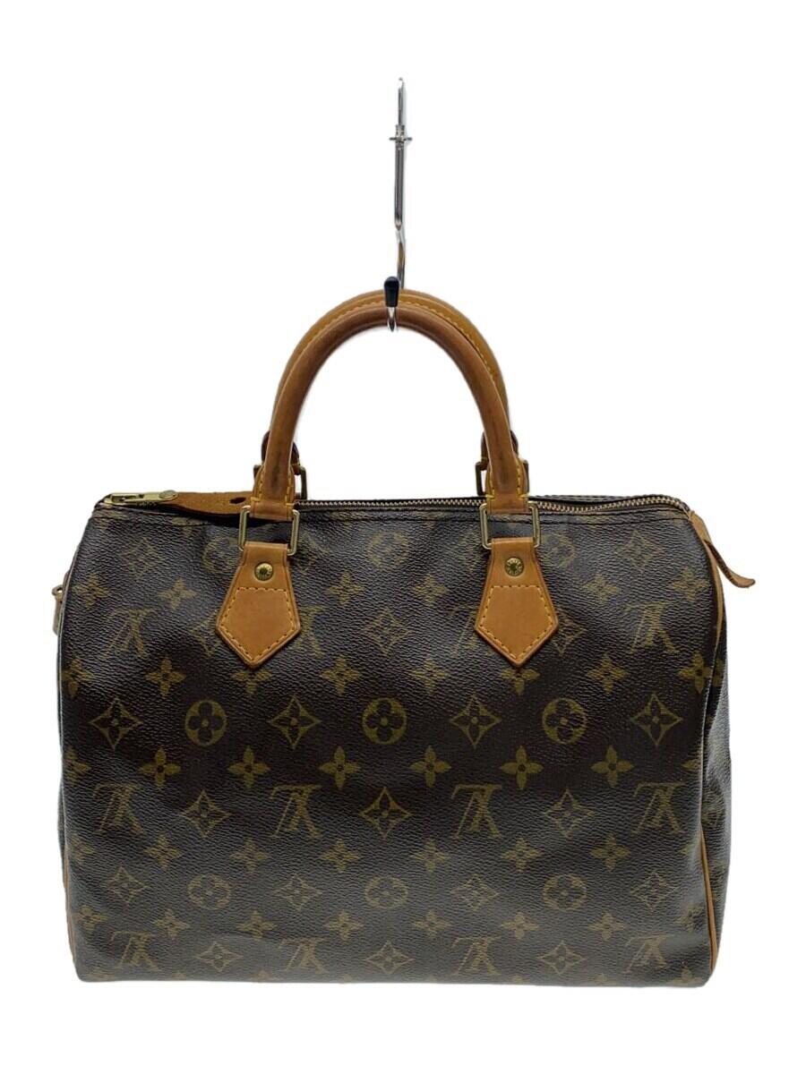 【中古】LOUIS VUITTON◆1)スピーディ30_モノグラム・キャンバス_BRW/PVC/BRW【バッグ】