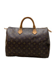 【中古】LOUIS VUITTON◆1)スピーディ35_モノグラム・キャンバス_BRW/PVC/BRW/ボストン/M41524【バッグ】