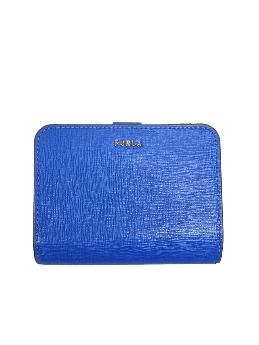 【中古】FURLA◆2つ折り財布/--/BLU/レ�
