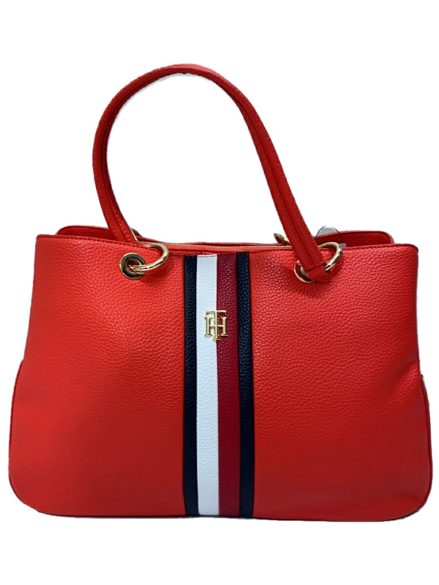 【中古】TOMMY HILFIGER◆ハンドバッグ/レザー/RED/AW0AW10115【バッグ】