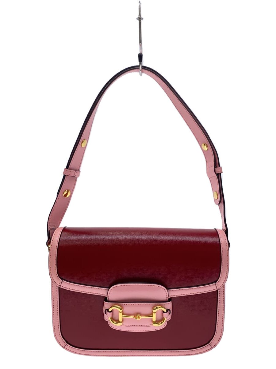 GUCCI - 【中古】GUCCI◆スモール・ショルダーバッグ_グッチホースビット1955/レザー/RED//【バッグ】