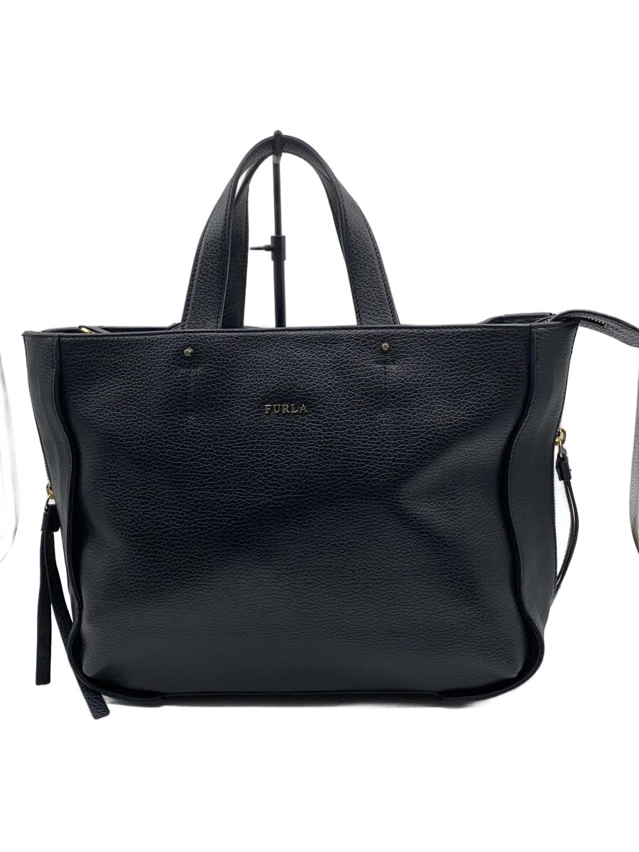 【中古】FURLA◆ハンドバッグ/--/BLK【バッグ】