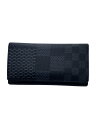 【中古】LOUIS VUITTON◆ポルト・フォイユ・ブラザNM_ダミエ・グラフィット3D/PVC/BLK/総柄/メンズ【服飾雑貨他】