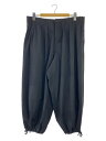 【中古】yohji yamamoto POUR HOMME◆シワギャバ 定番バルーンパンツ/4/ウール/BLK/HZ-P07-100【メンズウェア】
