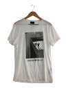 【中古】EMPORIO ARMANI◆Tシャツ/L/コットン/WHT/無地