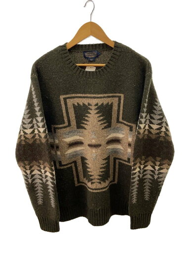 【中古】PENDLETON◆ニット・セーター(厚手)/L/ウール/KHK/総柄/RF514ー74019/ネイティブアメリカン柄【メンズウェア】 【中古】PENDLETON◆ニット・セーター(厚手)/L/ウール/KHK/総柄/RF514ー74019/ネイティブアメリカン柄【メンズウェア】