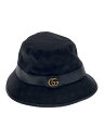 【中古】GUCCI◆バケットハット/M/ポリエステル/BLK/総柄/レディース/576587 4HG53【服飾雑貨他】
