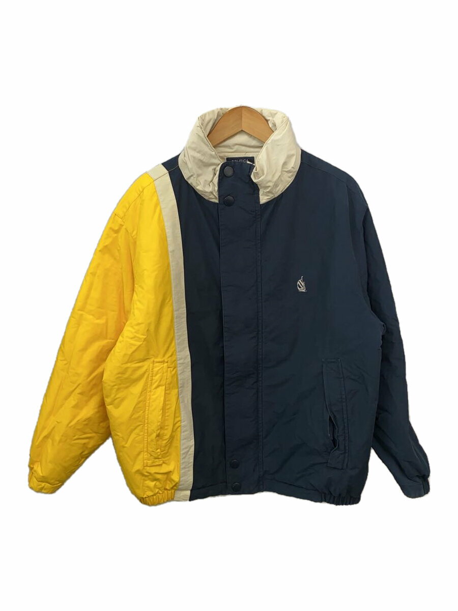 【中古】NAUTICA◆ジャケット/L/ポリエステル/マルチカラー/NMJ03156【メンズウェア】