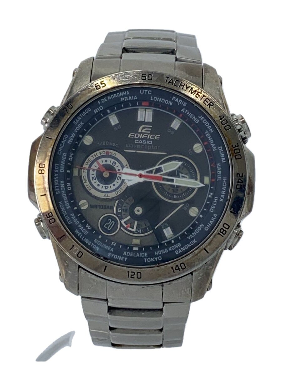 CASIO◆ソーラー腕時計/アナログ/ステンレス/GRY/SLV/EQW-M1000D/エディフィス