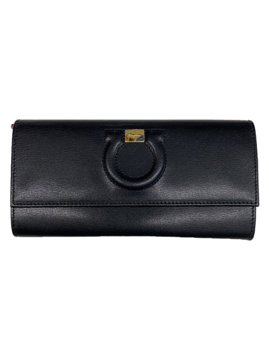 【中古】Salvatore Ferragamo◆長財布/--/BLK/レディース【服飾雑貨他】