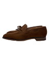 【中古】CROCKETT&JONES◆ローファー/US6.5/BRW/スウェード/7748//【シューズ】(4)