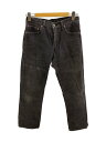 【中古】Levi’s◆505/メキシコ製/ボトム/29/コーデュロイ/BLK/無地【メンズウェア】