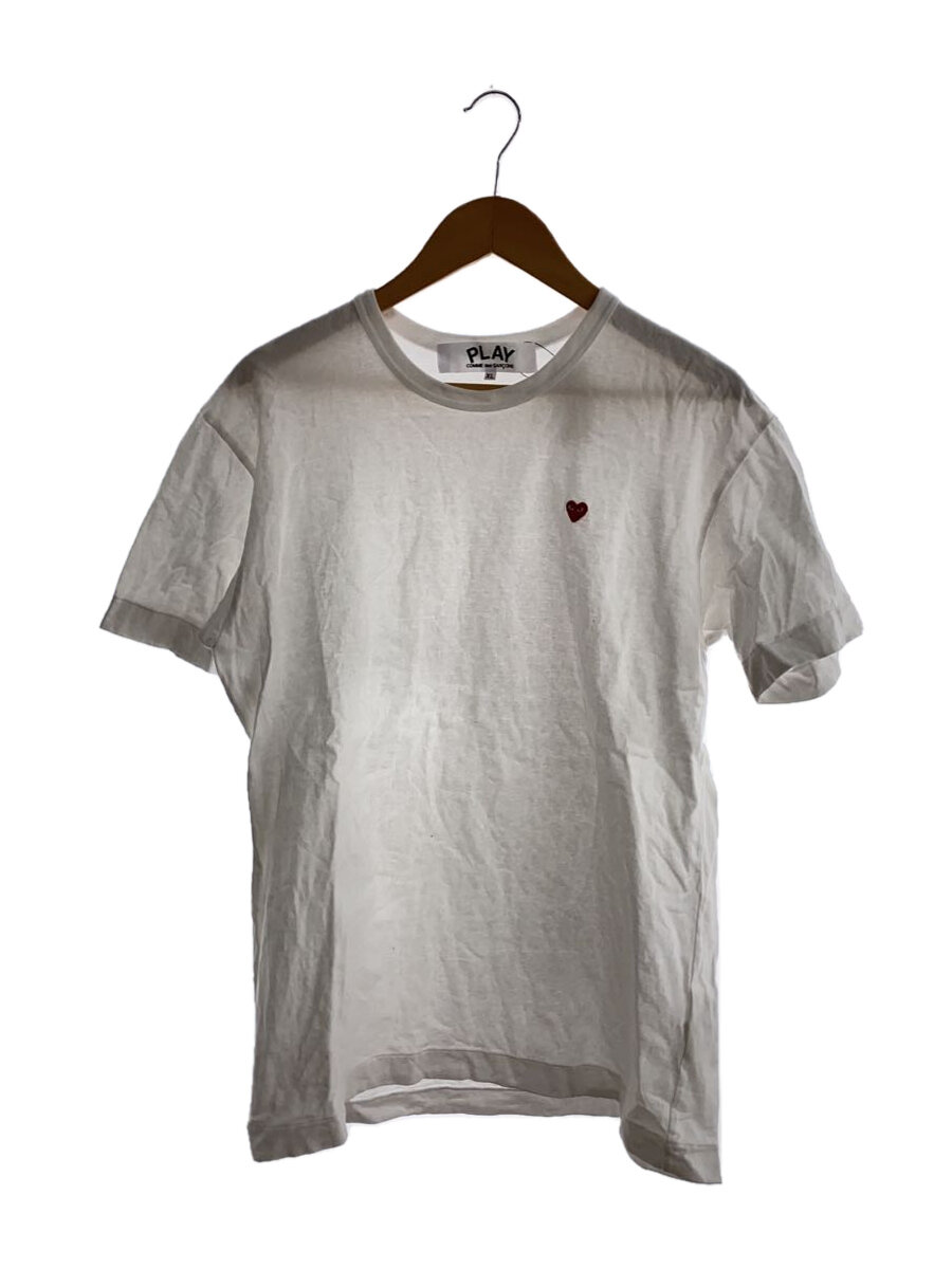 【中古】PLAY COMME des GARCONS◆Tシャツ/XL/コットン/WHT【メンズウェア】