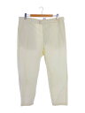 【中古】LEMAIRE◆BELTED CARROT PANTS/46/コットン/ホワイト【メンズウェア】