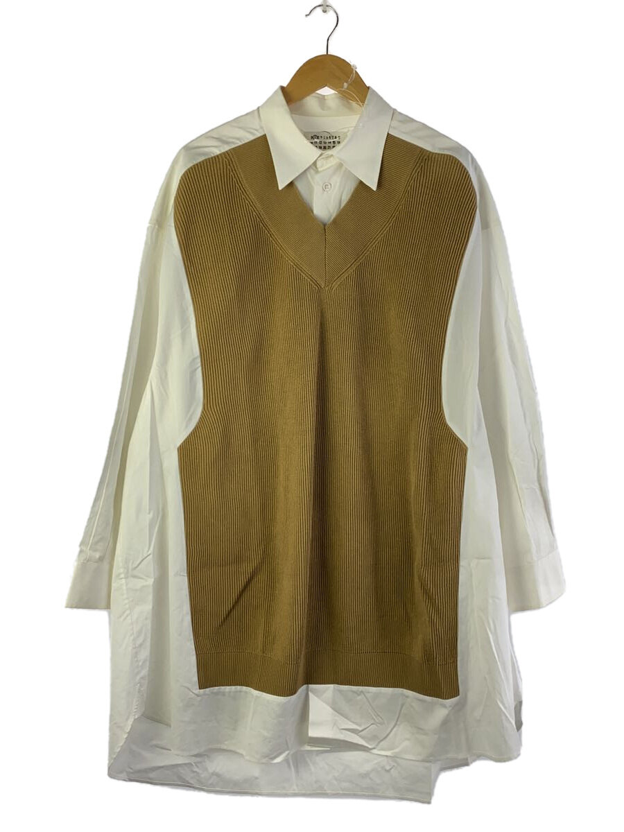 【中古】Maison Margiela◆Spliced/シャツドレス/XXS/コットン/ホワイト/S51DL0358 S43001【レディースウェア】