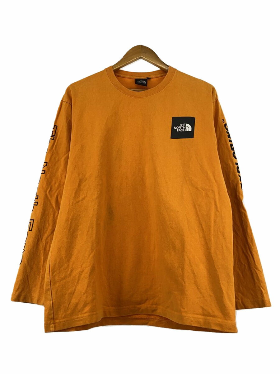 【中古】THE NORTH FACE◆L/S SLEEVE GRAPHIC TEE/ロングスリーブスリーブグラフィックティー/L/コットン/ORN/フ【メンズウェア】