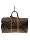 【中古】LOUIS VUITTON◆キーポル・バンドリエール45_モノグラム・キャンバス_BRW/PVC/BRW【バッグ】