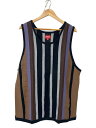 【中古】Supreme◆タンクトップ/XL/コットン/ブラック/19SS/Knit Stripe Tank Top【メンズウェア】