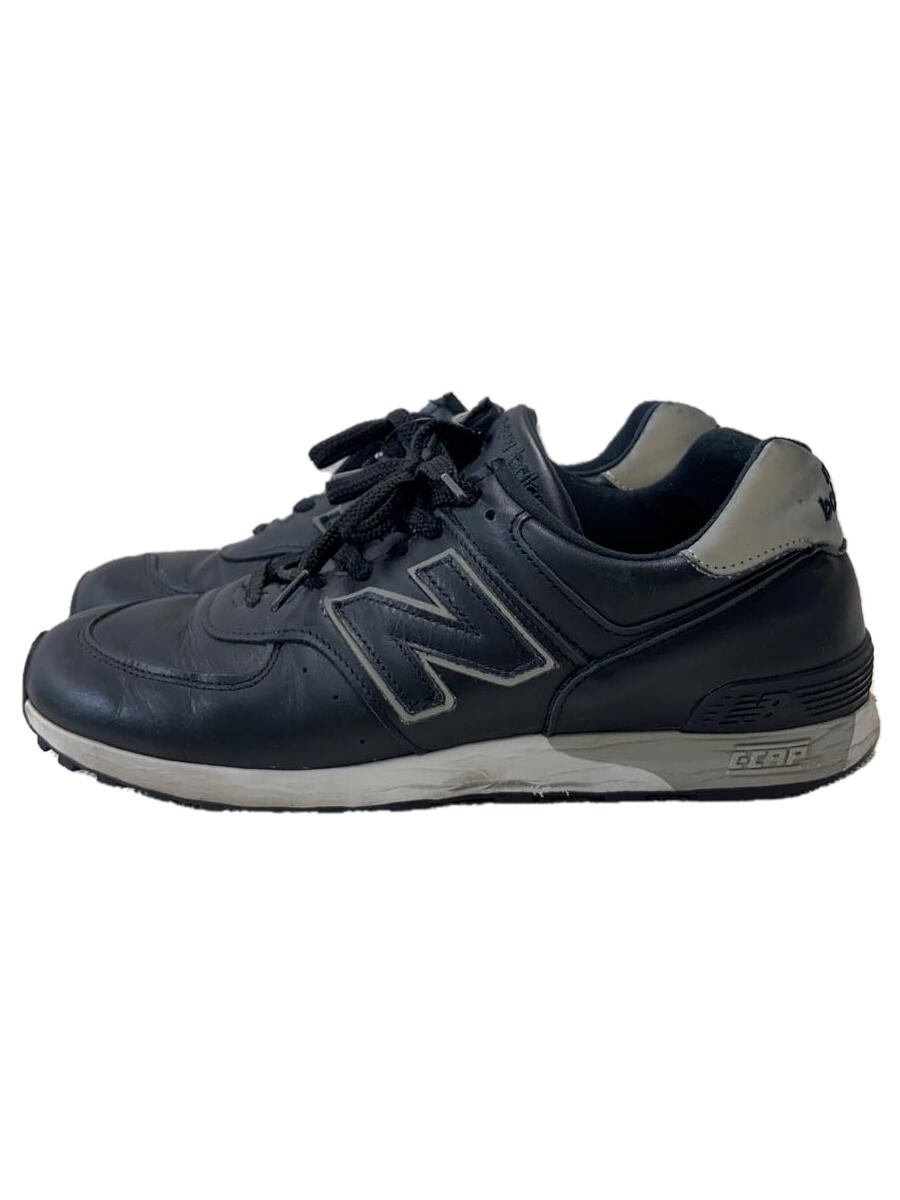 【中古】NEW BALANCE◆M576//ブラック/US8.5/BLK/レザー【シューズ】