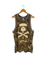 【中古】AAPE BY A BATHING APE◆タンクトップ/L/コットン/カーキ【メンズウェア】
