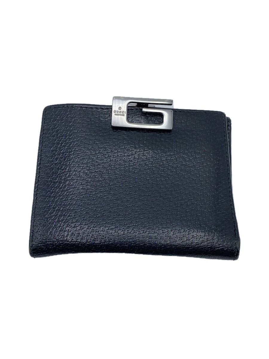 【中古】GUCCI◆2つ折り財布/レザー/BLK/メンズ【服飾雑貨他】