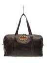 【中古】GUCCI◆ボストンバッグ/レザー/BRW/175401/インターロッキングシェリー【バッグ】