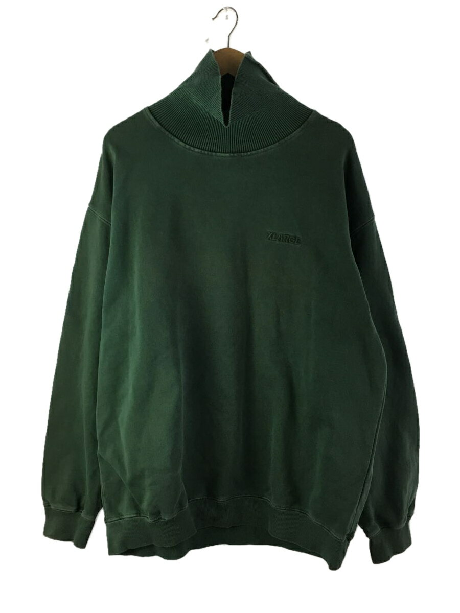 【中古】X-LARGE◆21AW/PIGMENT HIGH-NECK SWEAT/スウェット/XL/コットン/GRN/101214012016【メンズウェア】