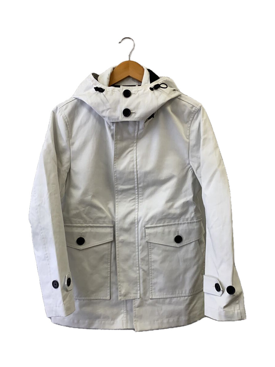 【中古】BURBERRY BLACK LABEL◆フーディコート/M/コットン/WHT/ホワイト/シロ/無地/D1F52-152-02【メンズウェア】
