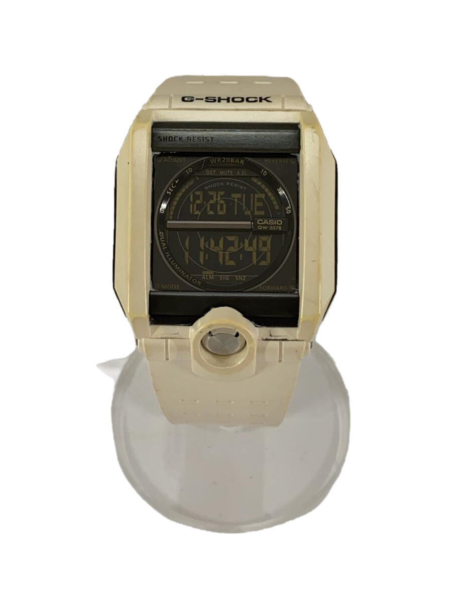 【中古】CASIO◆クォーツ腕時計・G-SHOCK/デジタル/ラバー/WHT/WHT【服飾雑貨他】
