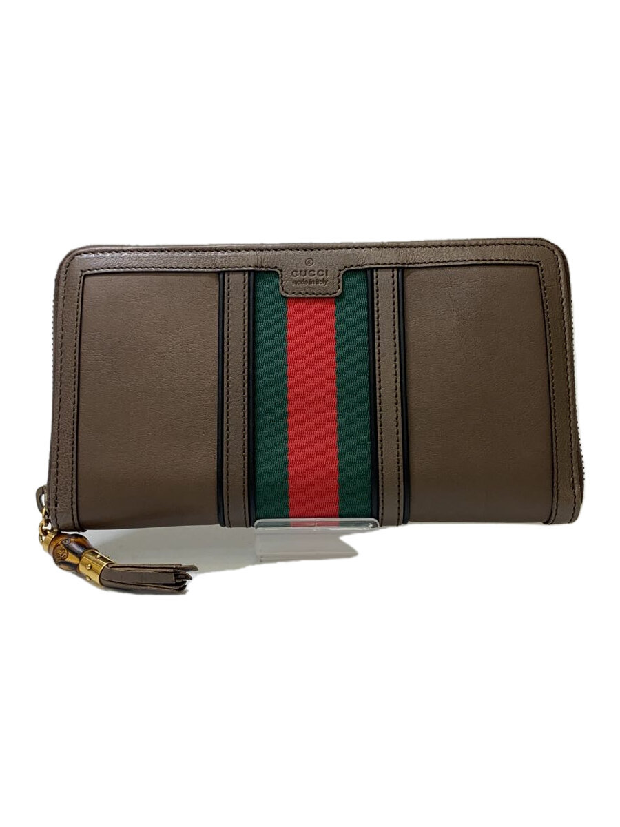 【中古】GUCCI◆長財布/--/BRW/無地/レディース/353654【服飾雑貨他】