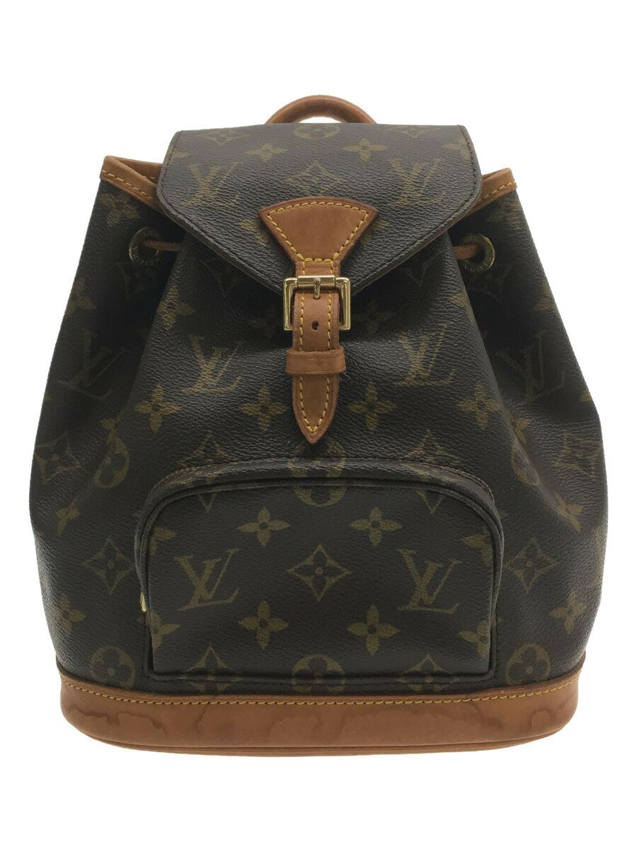 【中古】LOUIS VUITTON◆ミニ・モンスリ_モノグラム_BRW/PVC/BRW【バッグ】